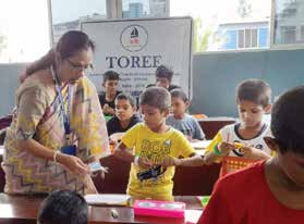 Children at an orphanage celebrating Independence Day.