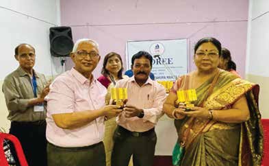 Prize recipients at a quiz competition organised by the club.